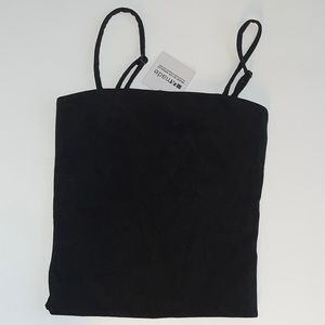 Black Spaghetti Strap Crop Top